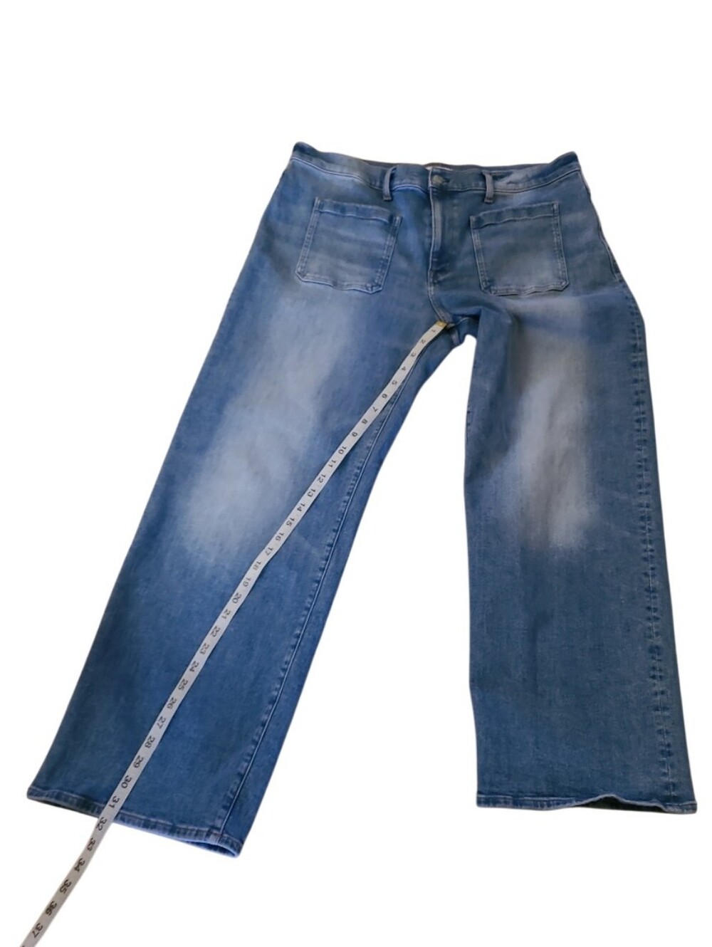 Madewell The Emmett Wide Leg Jeans Light Wash Sailor Fisherman Denim - Picture 15 of 16